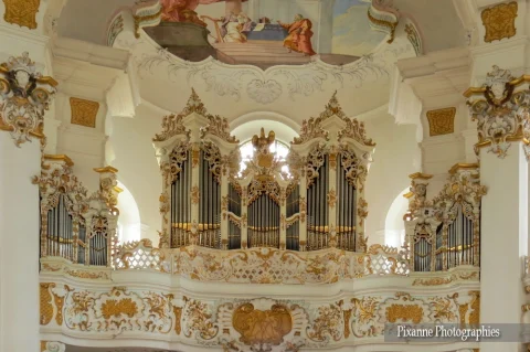 Europe, Allemagne, Bavière, Steingaden, Eglise de Wies, Orgue, Souvenirs de Voyages, Pixanne Photographies